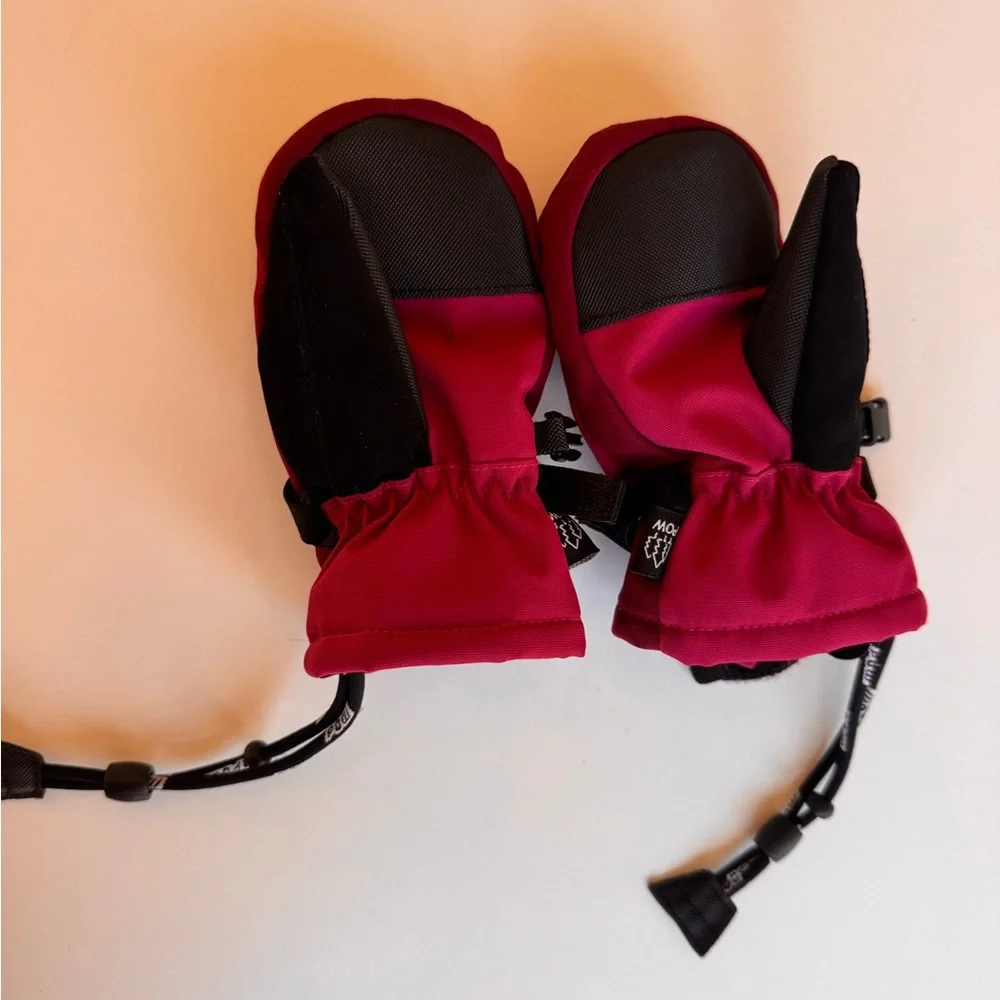 2T POW Winter mittens maroon